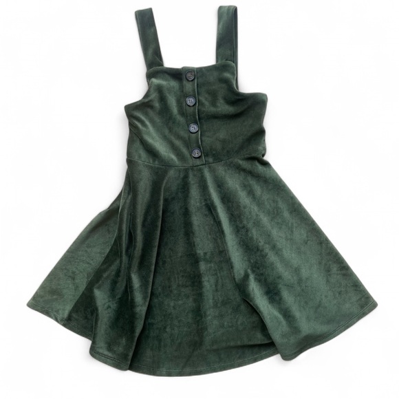 Beautees Other - |beautees| Girls’ Knit Corduroy Olive Jumper Dress Size 7/8